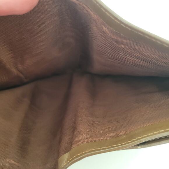 Valentino Bifold Card Bill Holder Brown Wallet Medium Vintage Kisslock Italian - Picture 6 of 11